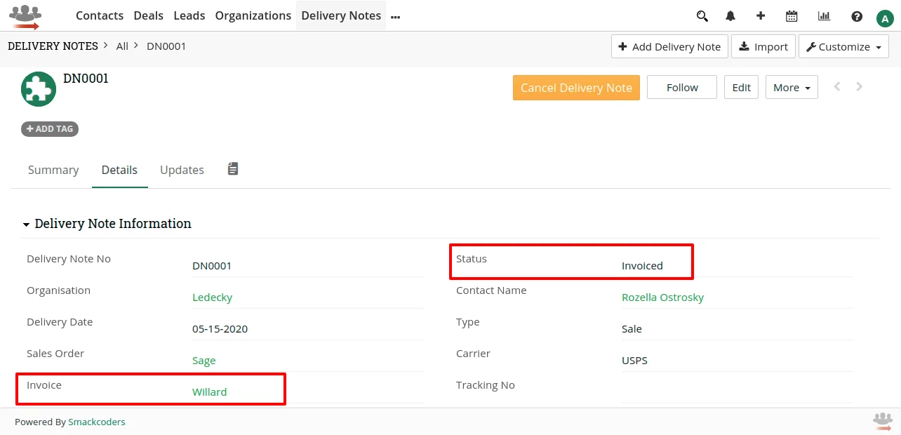 How to work with Delivery Notes 2 Delivery_Notes_DN0001_after_delivery