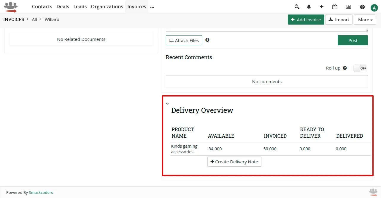 How to work with Delivery Notes 6 Delivery_Notes_DN0001_invoice_detail_view_widget