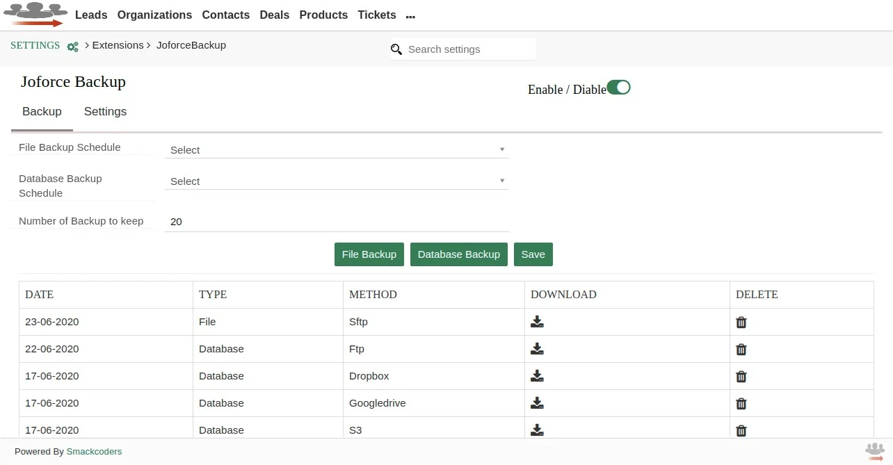 backup-history-joforce-automated-backup