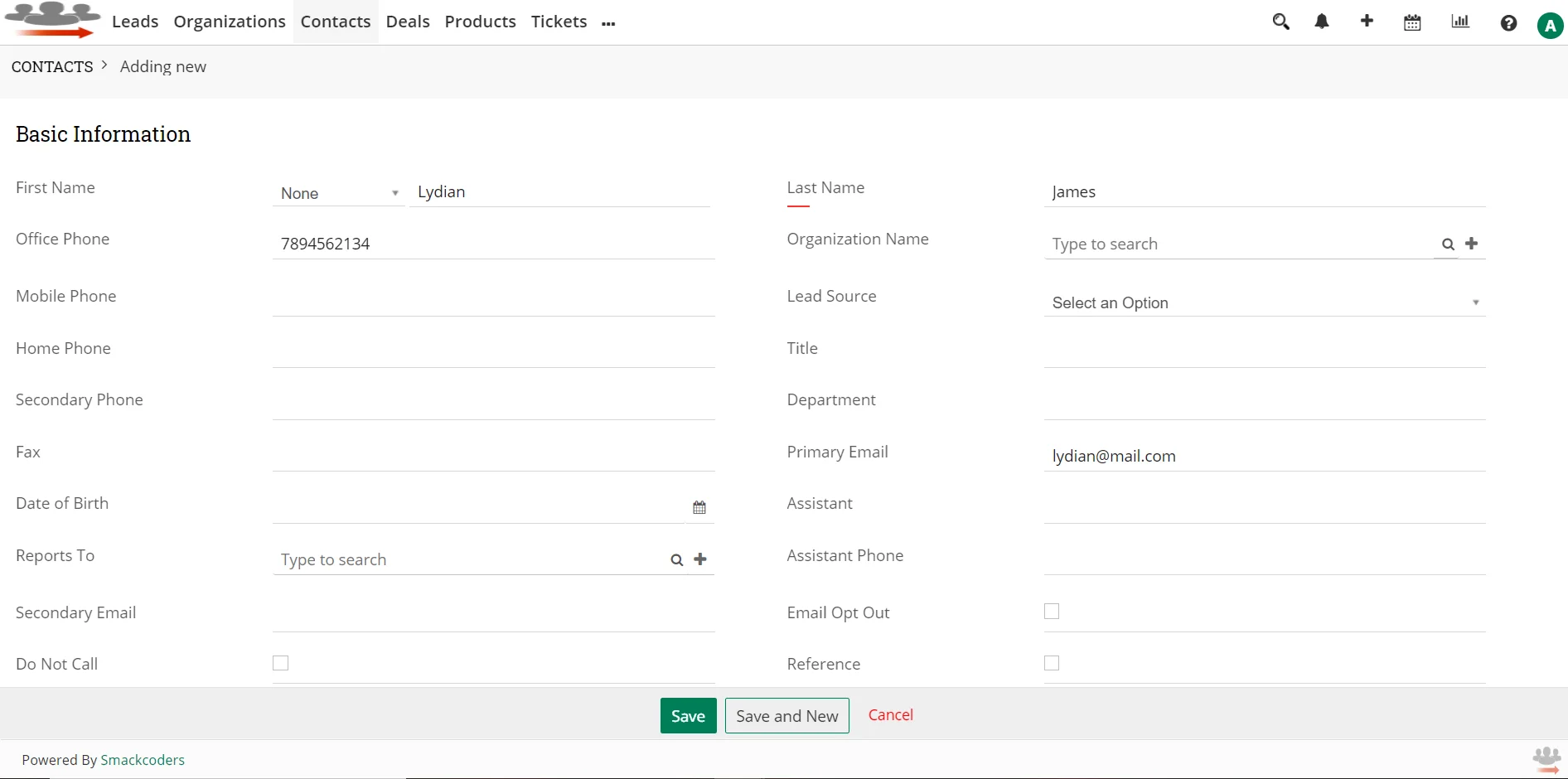 joforce-field-mapping-contact-create-view