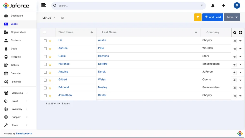 joforce-module-list-view