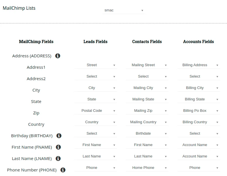 joforce-mailchimp-list-field-mapping