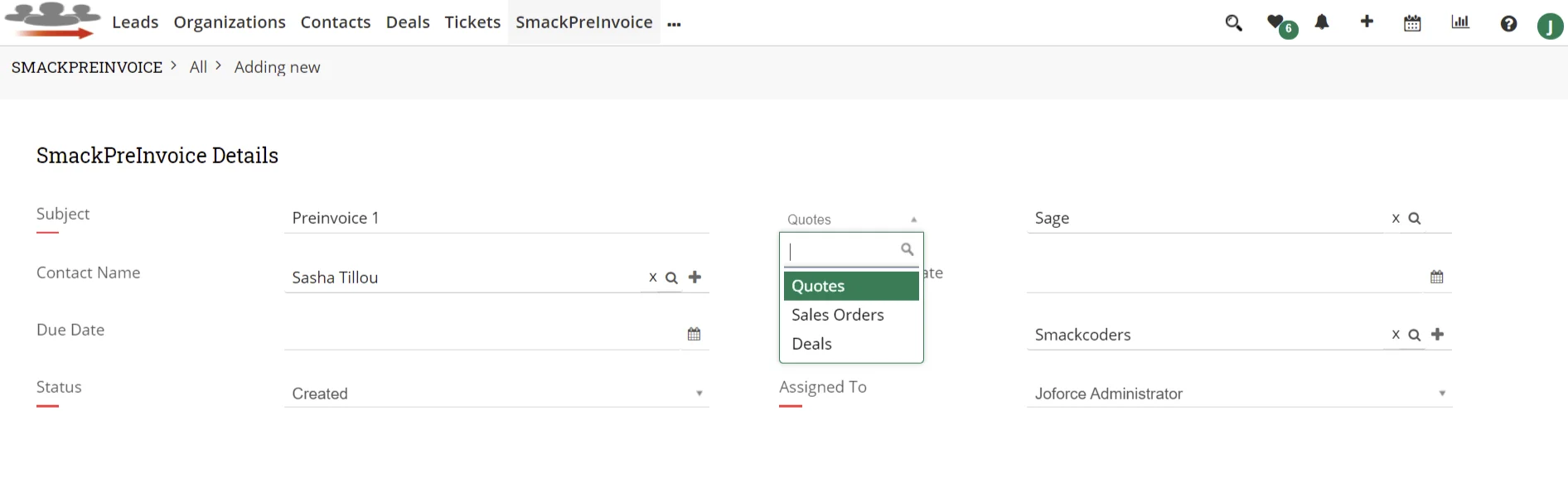 choose-modules-to-relate-preinvoice-record